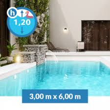 Piscina Interrata in pannelli d'acciaio 3,00 m X 6,00 m - h 1,20 m Top Selection