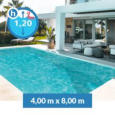 Piscina Interrata in pannelli d'acciaio 4,00 m X 8,00 m - h 1,20 m Top Selection