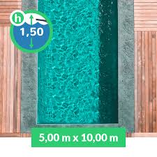 Piscina Interrata in pannelli d'acciaio 5,00 m X 10,00 m - h 1,50 m